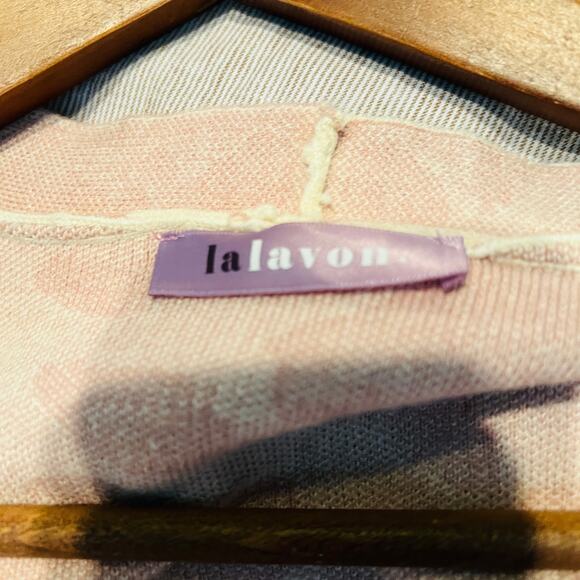 la lavon Open Front Cardigan Cheetah Print Pink Long Sleeve - S - Picture 4 of 4